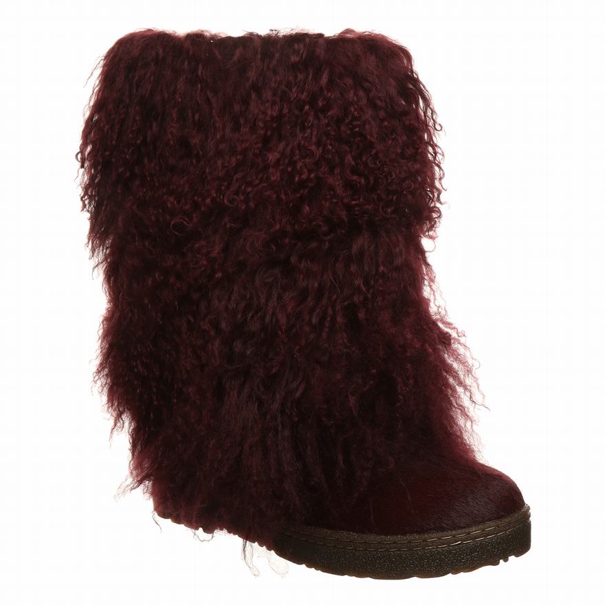 Bearpaw Boetis Winter Boots UK - Women's Boots Dark Red ||MSFIXL-275||